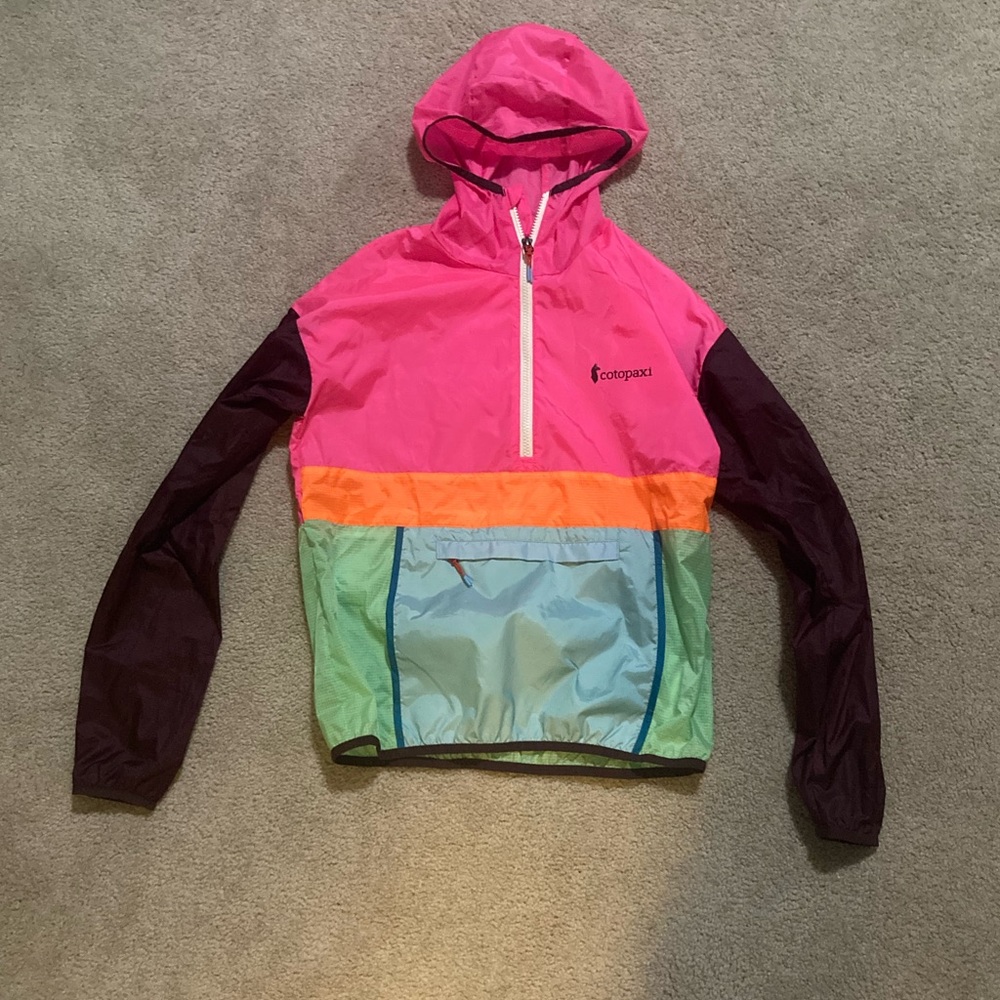 Cotopaxi Neon Hooded Rain Jacket/Windbreaker - Picture 2 of 8